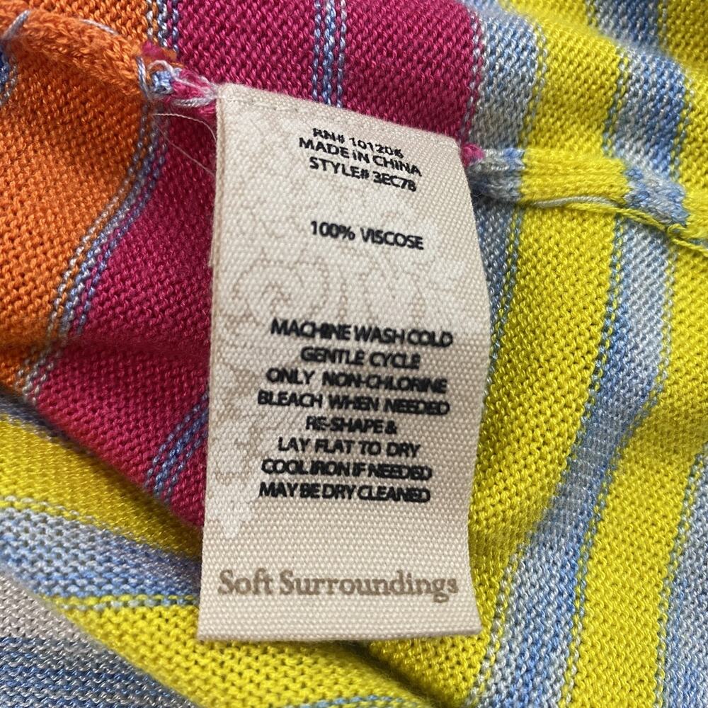 Soft Surroundings Sweater Womens Petite Large Rainbow Stripe Boat Neck Knit - Picture 8 of 10